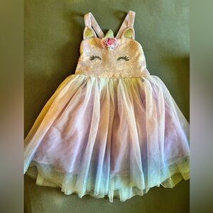 Pink & Violet Little Girls Sleeveless Sequin Unicorn Tutu Dress Size 4